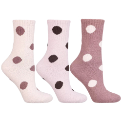 CIEPŁE miłe MIĘKKIE skarpety damskie w GROCHY 3-pak wysokie MORAJ